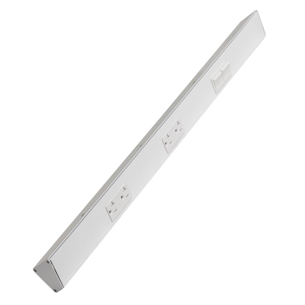 30" 20 amp 120 volt White 2 Single Pole Switch/Receptacle Combination Power Strip 1