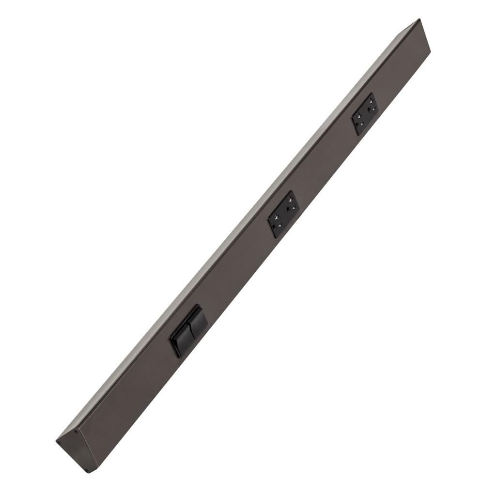 36" 20 amp 120 volt Bronze 2 Single Pole Switch/Receptacle Combination Power Strip 1