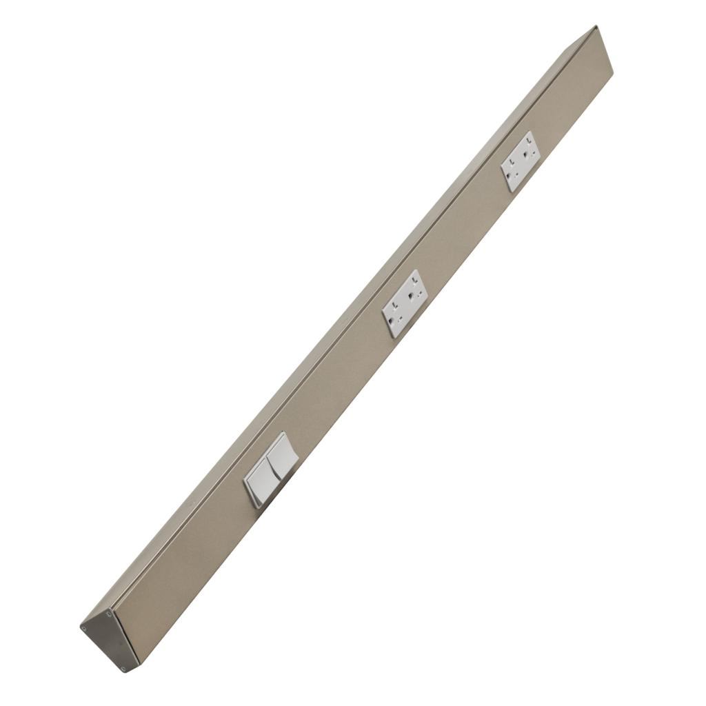36" 20 amp 120 volt Satin Nickel 2 Single Pole Switch/Receptacle Combination Power Strip 1