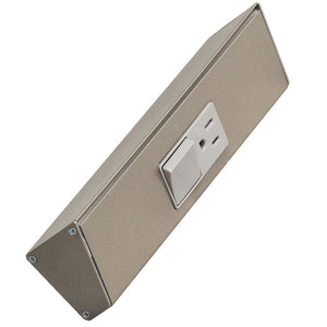 9" 20 amp 120 volt Satin Nickel Single Pole Switch/Receptacle Combination Power Strip 1