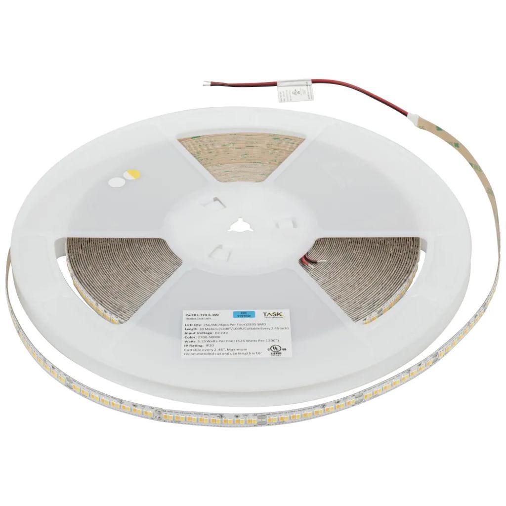 100' 24 volt 2,700K-5,000K CCT Selectable High Output Tape Light 1