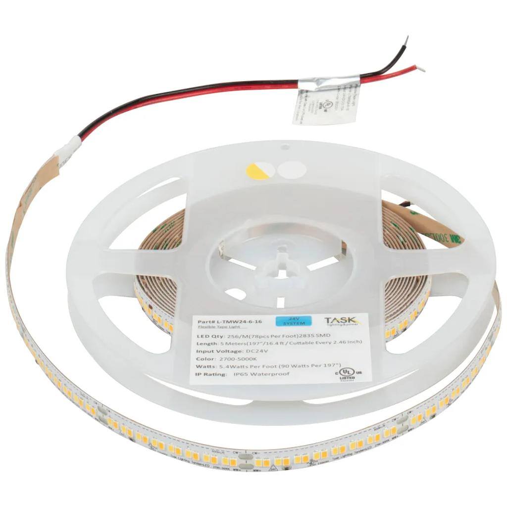 16' 24 volt 2,700K-5,000K CCT Selectable High Output Tape Light 1