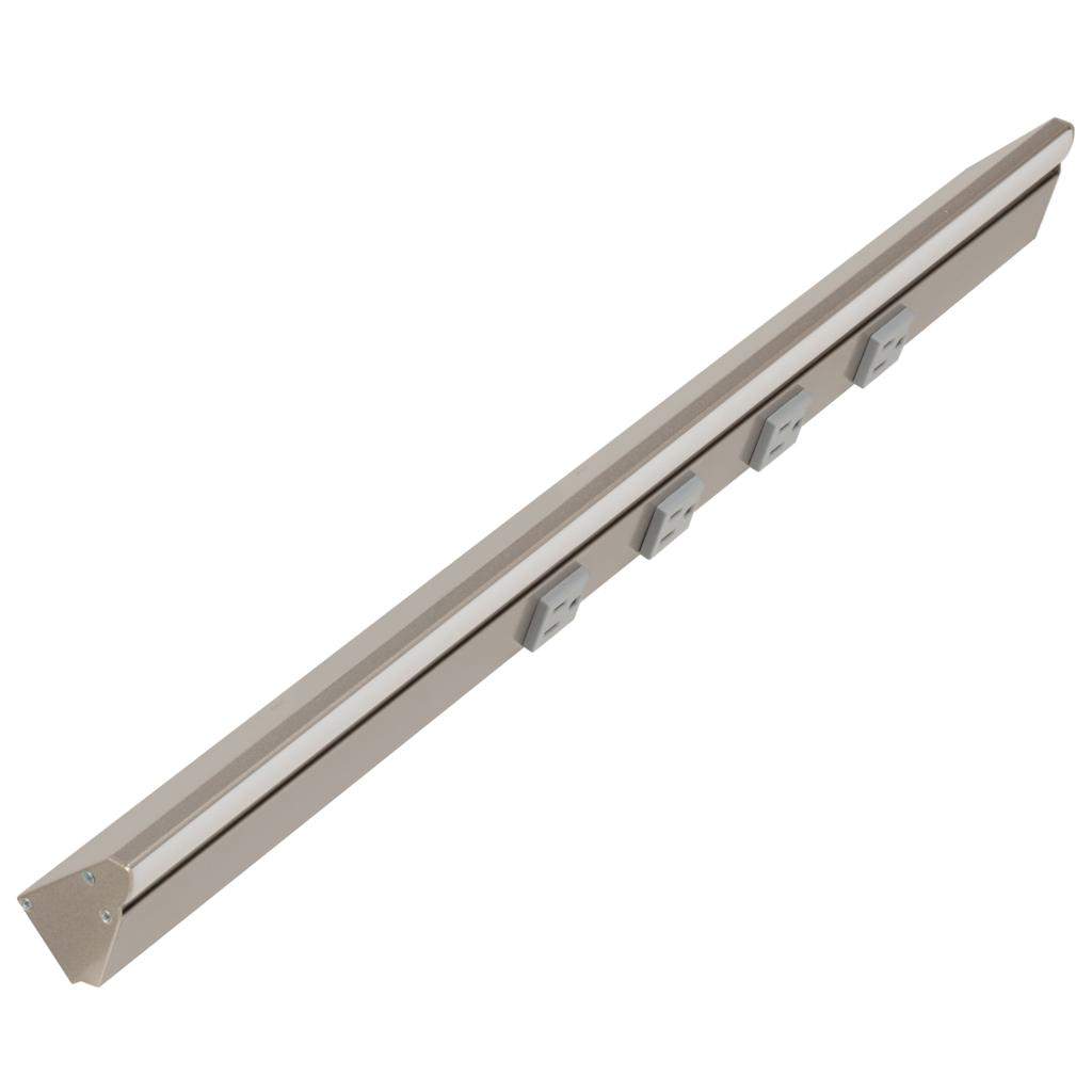 24.5" 11 watt 120 volt Tunable Satin Nickel Remote Power Series LED Lighted Power Strip 1