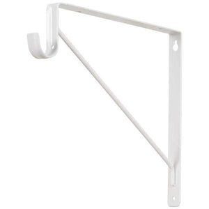 White Lighted Closet Rod Shelf Bracket Support 1