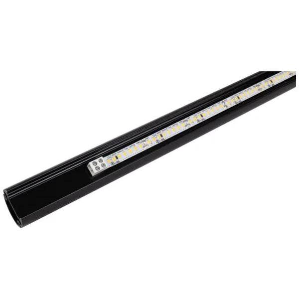 72" Black 3000K Frosted LED Lighted Closet Rod 3