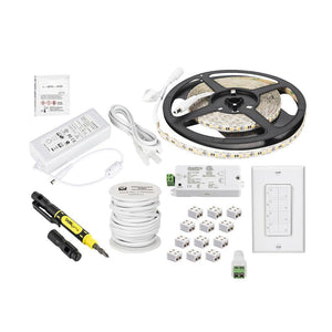16' 12 volt 4000K Cool White Dimmable Tape Light Kit 1
