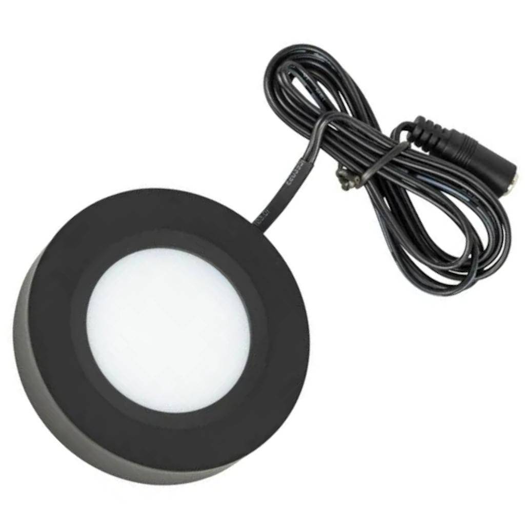 3 watt 12 volt 2700K Black Pearl Series Dimmable Puck Light 1