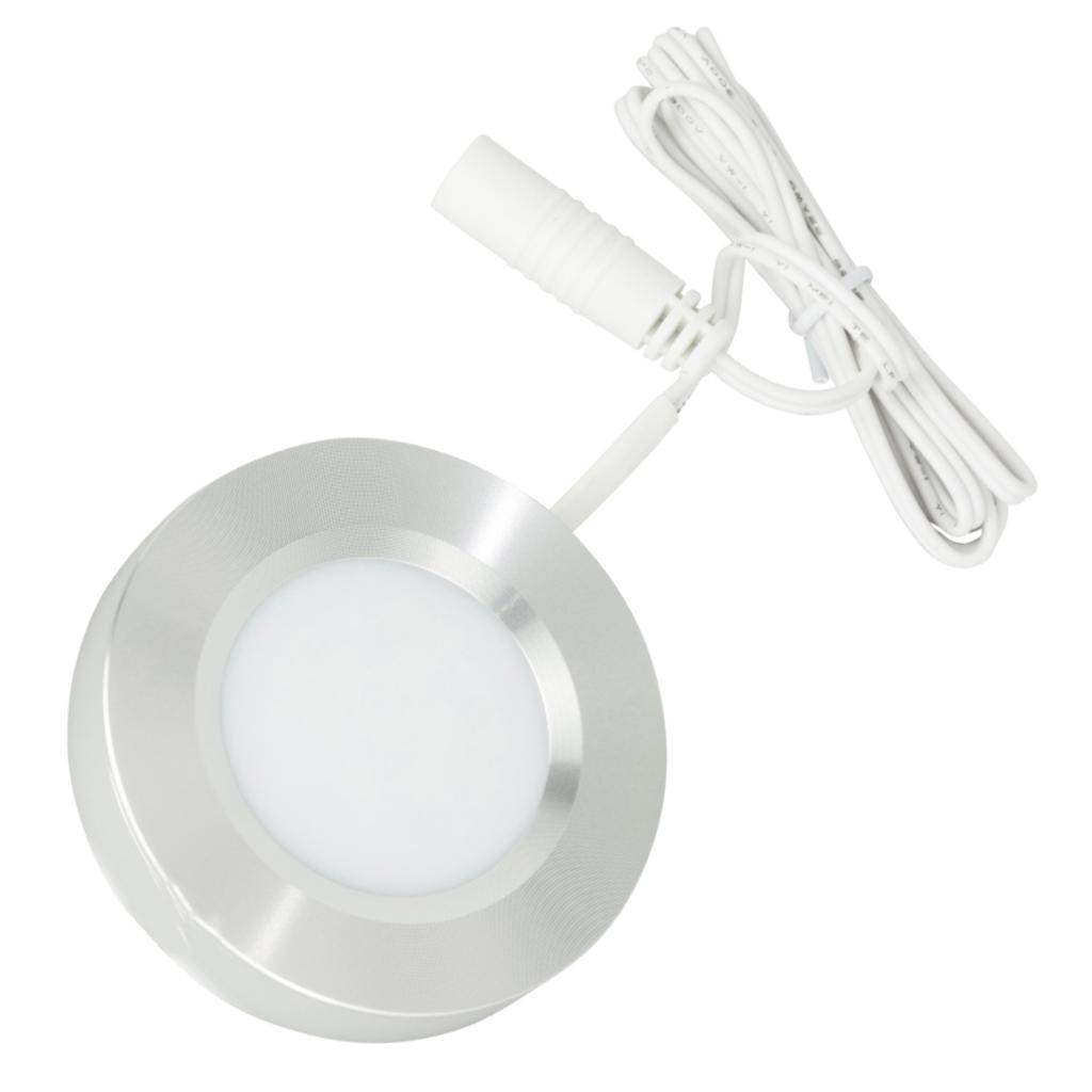 3 watt 12 volt 3000K Brushed Aluminum Pearl Series Dimmable Puck Light 1