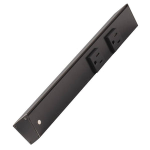 12" 15 amp 120 volt Black Under Cabinet Power Strip 1