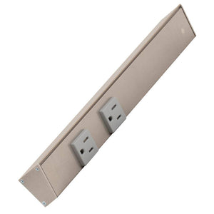 12" 15 amp 120 volt Satin Nickel Under Cabinet Power Strip 1