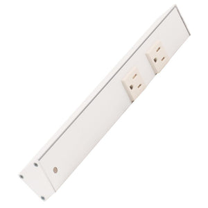 12" 15 amp 120 volt White Under Cabinet Power Strip 1
