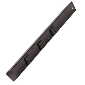 18" 15 amp 120 volt Black Under Cabinet Power Strip 1