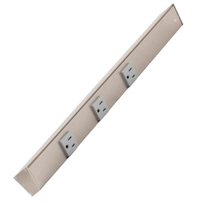 18" 15 amp 120 volt Satin Nickel Under Cabinet Power Strip 1