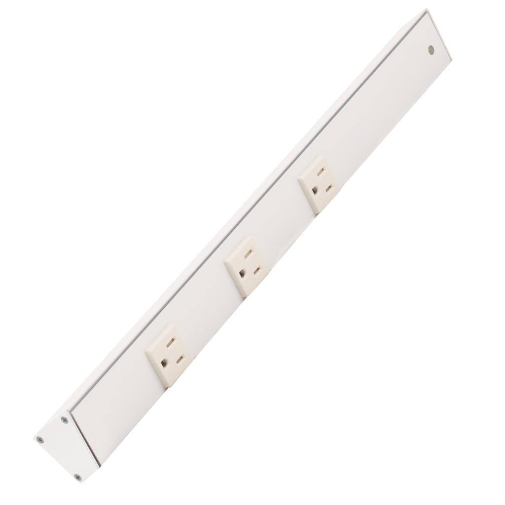 18" 15 amp 120 volt White Under Cabinet Power Strip 1