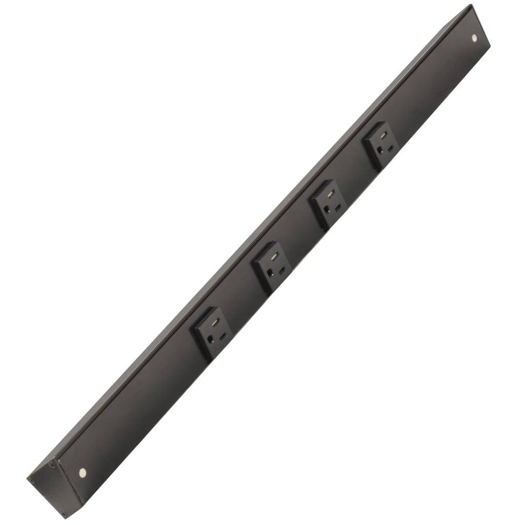 24" 15 amp 120 volt Black Under Cabinet Power Strip 1