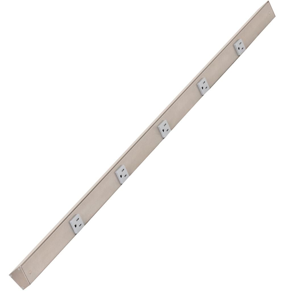 42" 15 amp 120 volt Satin Nickel Under Cabinet Power Strip 1