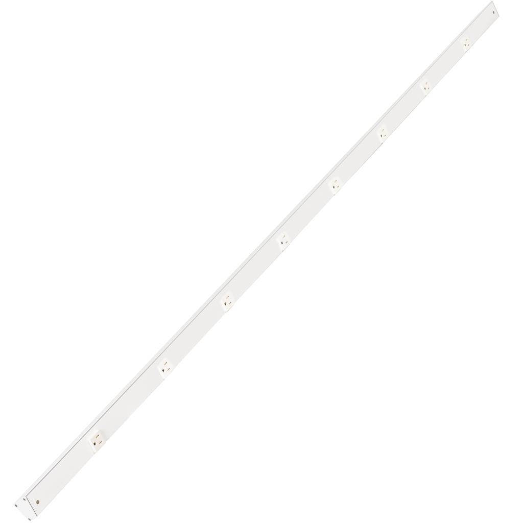72" 15 amp 120 volt White Under Cabinet Power Strip 1