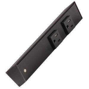 9" 15 amp 120 volt Black Under Cabinet Power Strip 1
