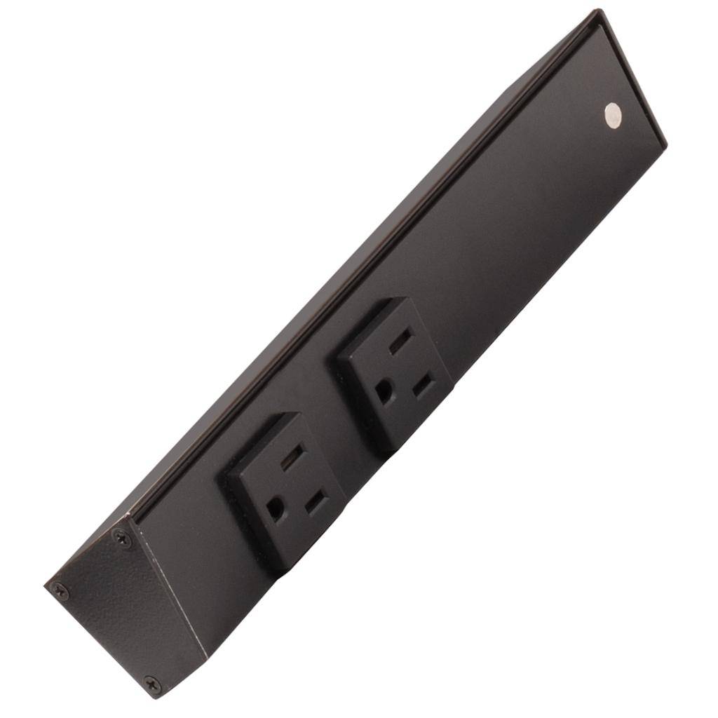 9" 15 amp 120 volt Black Under Cabinet Power Strip 1