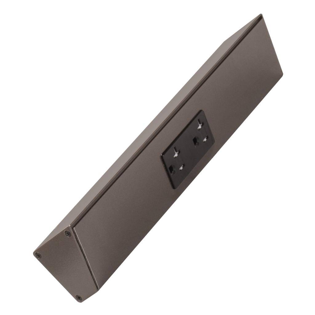 12" 20 amp 120 volt Bronze Duplex Receptacle Under Cabinet Power Strip 1