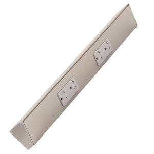 18" 20 amp 120 volt Satin Nickel 2 Duplex Receptacle Under Cabinet Power Strip 1