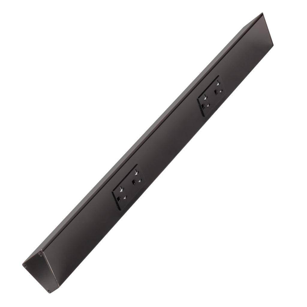 24" 20 amp 120 volt Black 2 Duplex Receptacle Under Cabinet Power Strip 1