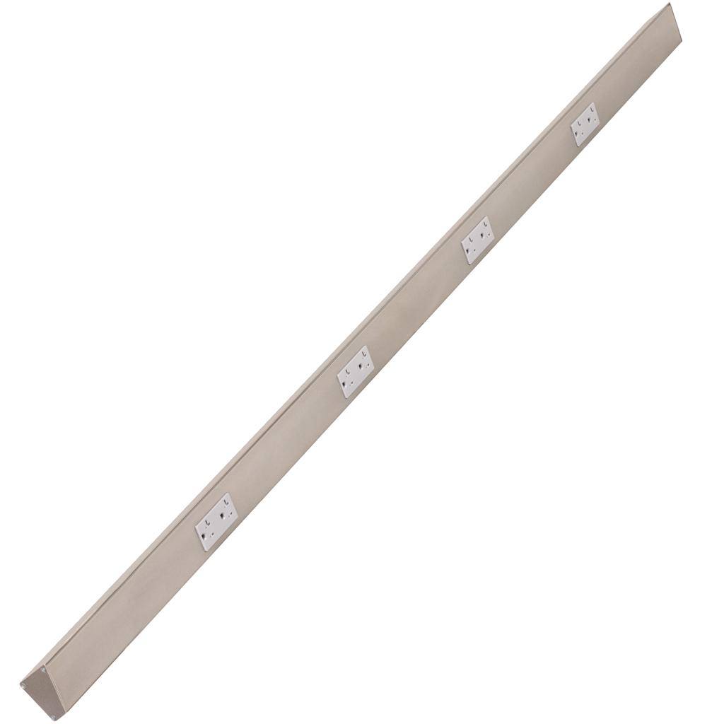 60" 20 amp 120 volt Satin Nickel 4 Duplex Receptacle Under Cabinet Power Strip 1
