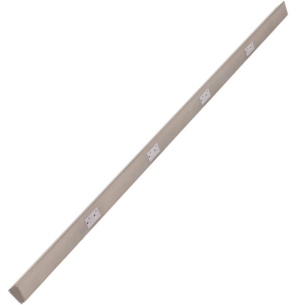 72" 20 amp 120 volt Satin Nickel 4 Duplex Receptacle Under Cabinet Power Strip 1
