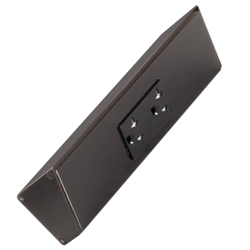 9" 20 amp 120 volt Black Duplex Receptacle Under Cabinet Power Strip 1