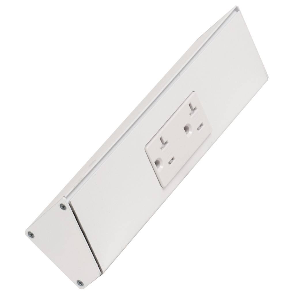 9" 20 amp 120 volt White Duplex Receptacle Under Cabinet Power Strip 1