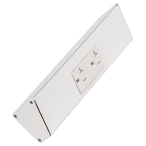 9" 20 amp 120 volt White Duplex Receptacle Under Cabinet Power Strip 1