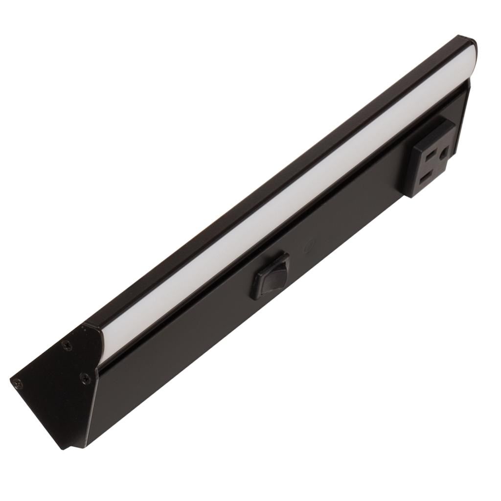 10.5" 2 watt 120 volt Daylight Black LED Lighted Power Strip 1