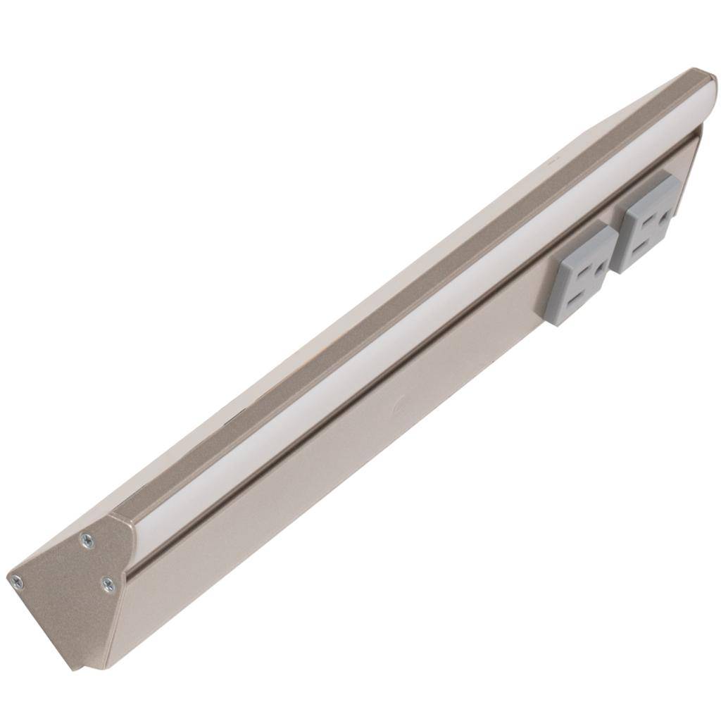 12.5" 6 watt 120 volt Cool White Satin Nickel Remote Power Series LED Lighted Power Strip 1