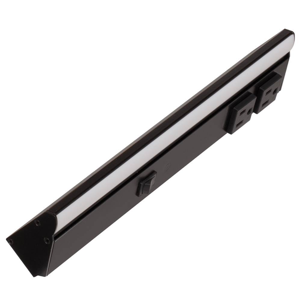 12.5" 4 watt 120 volt Cool White Black LED Lighted Power Strip 1