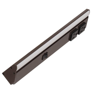 12.5" 4 watt 120 volt Cool White Bronze LED Lighted Power Strip 1
