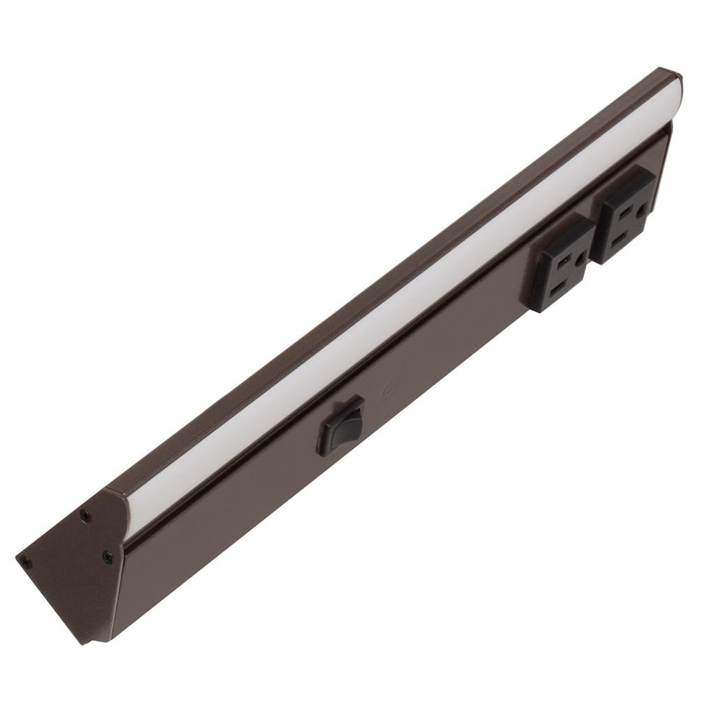 12.5" 4 watt 120 volt Daylight Bronze LED Lighted Power Strip 1
