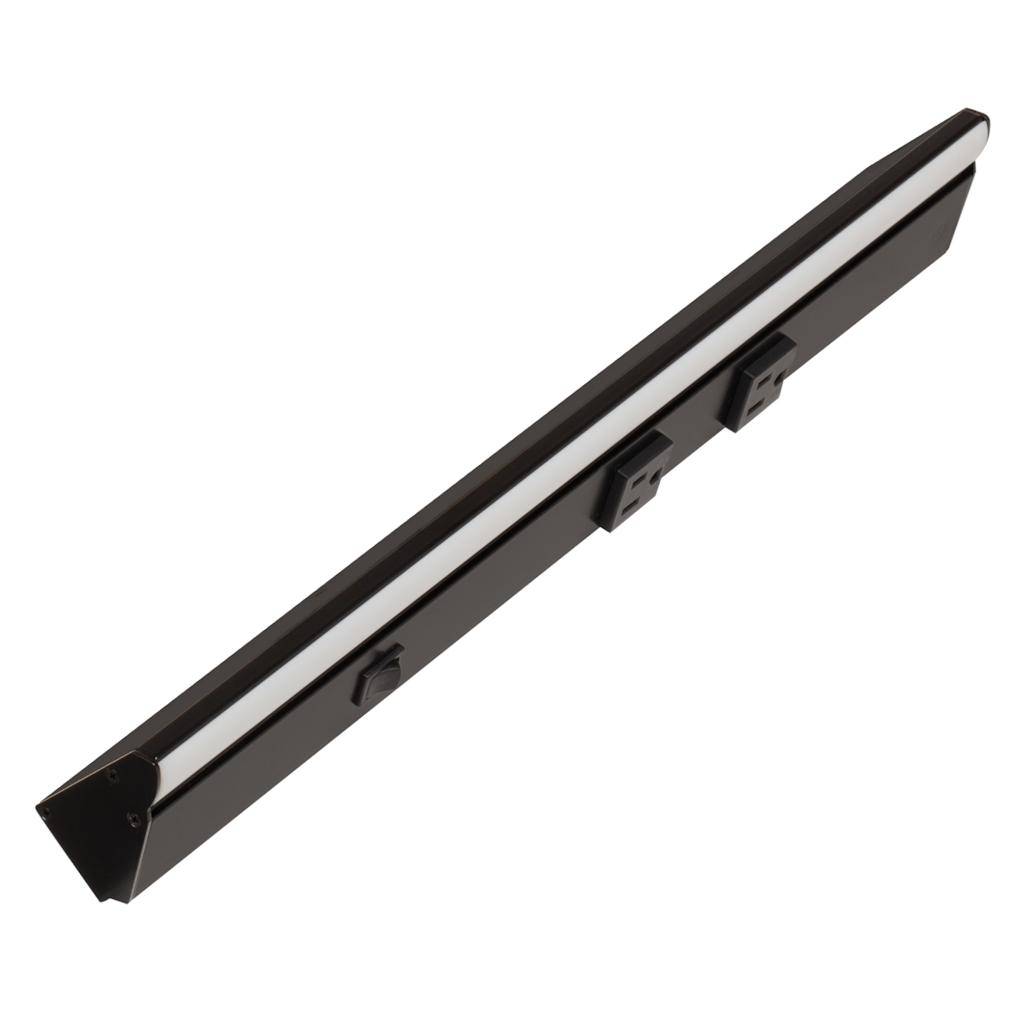 18.5" 6 watt 120 volt Warm White Black LED Lighted Power Strip 1