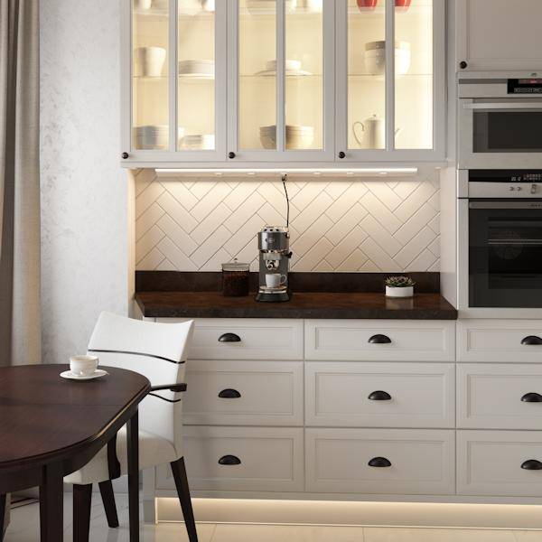 18.5" 6 watt 120 volt Cool White Black LED Lighted Power Strip 3