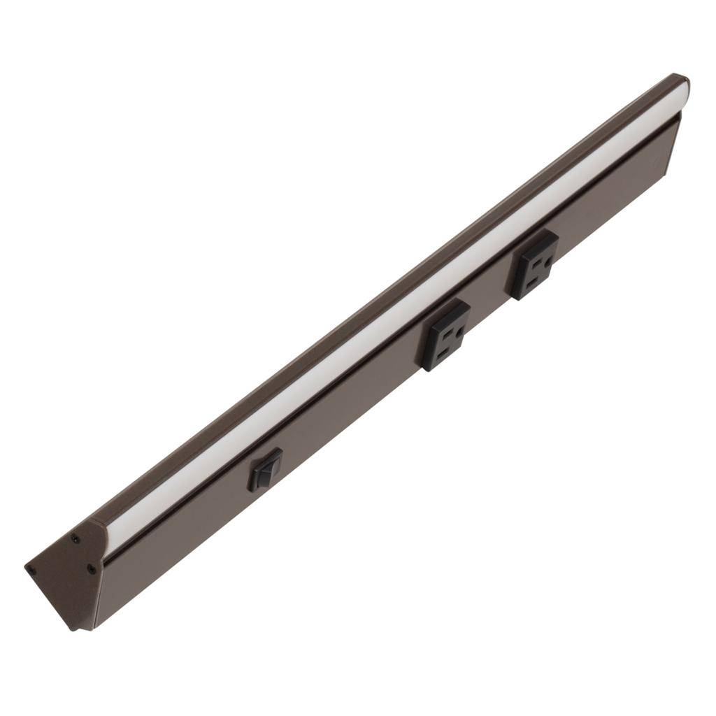 18.5" 6 watt 120 volt Warm White Bronze LED Lighted Power Strip 1