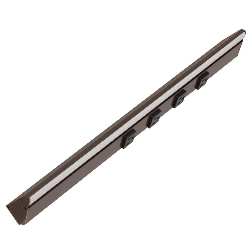 24.5" 12 watt 120 volt Daylight Bronze Remote Power Series LED Lighted Power Strip 1