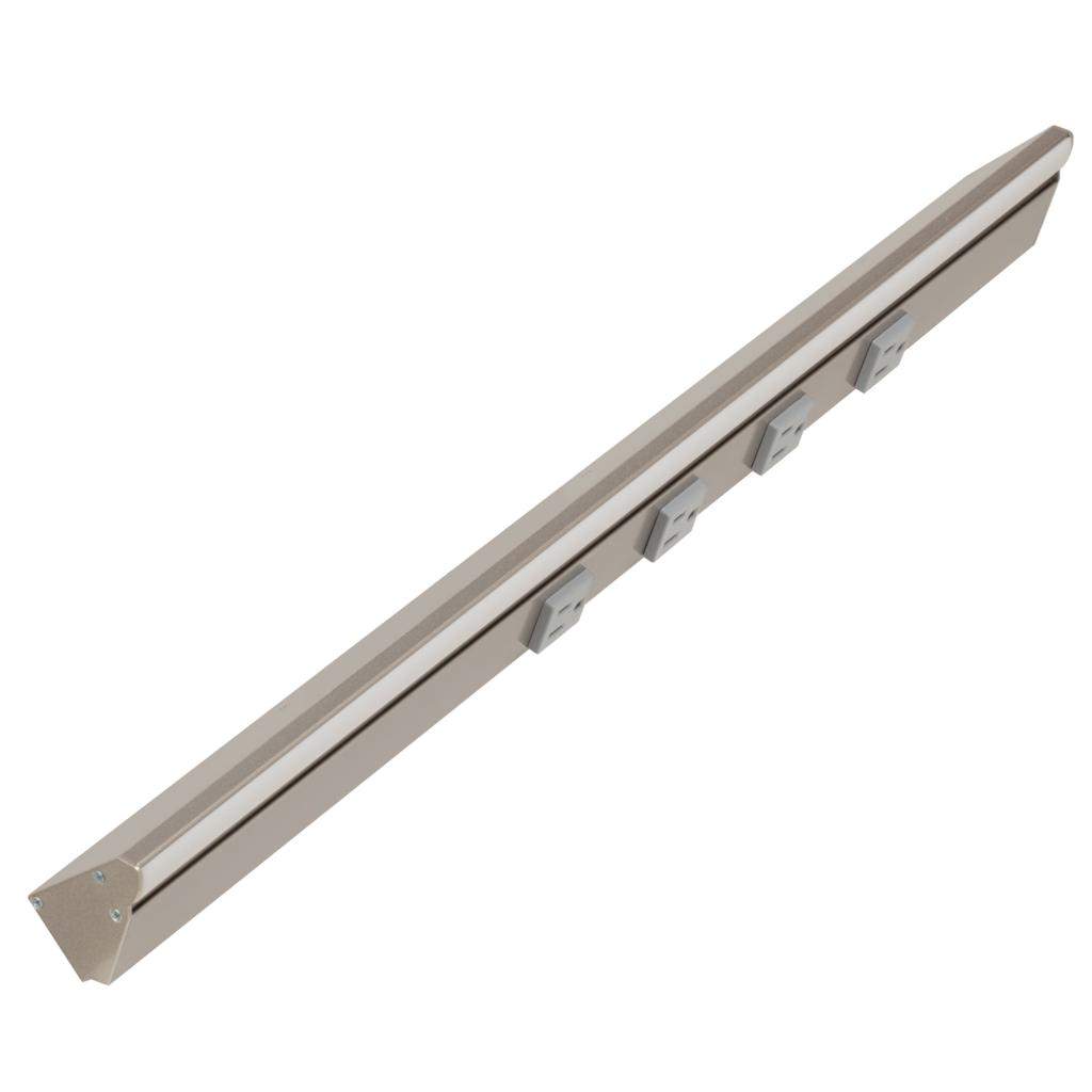 24.5" 12 watt 120 volt Cool White Satin Nickel Remote Power Series LED Lighted Power Strip 1
