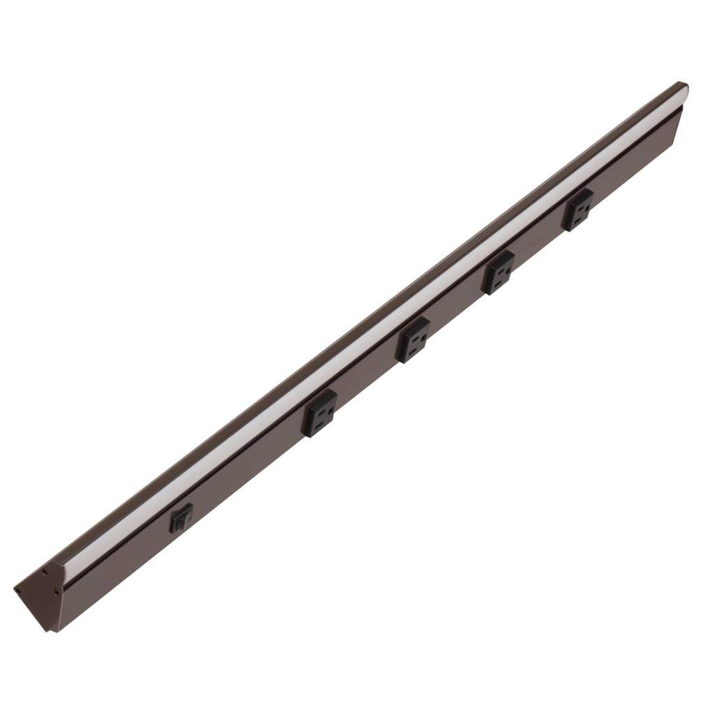 30.5" 10 watt 120 volt Natural White Bronze LED Lighted Power Strip 1