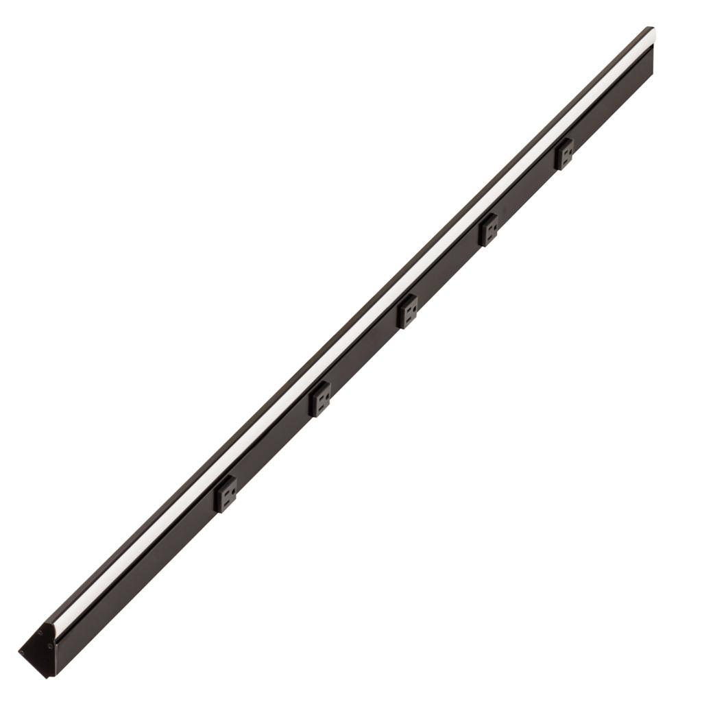 48.5" 24 watt 120 volt Natural White Black Remote Power Series LED Lighted Power Strip 1