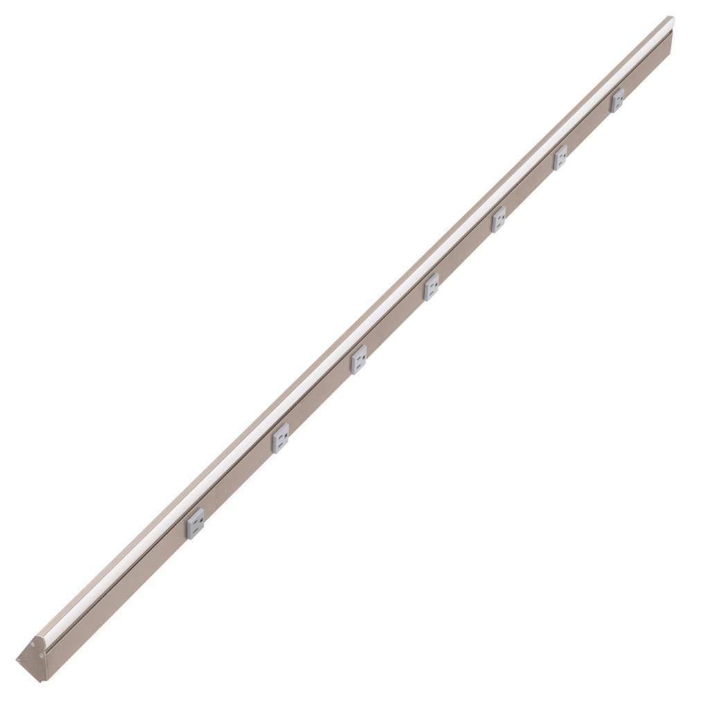 60.5" 30 watt 120 volt Natural White Satin Nickel Remote Power Series LED Lighted Power Strip 1