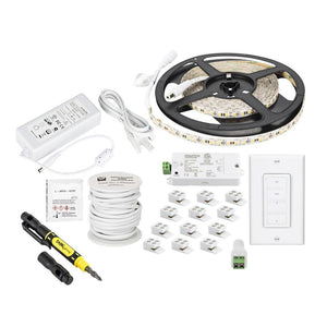 16' 12 volt 4000K Cool White Dimmable Tape Light Kit 1
