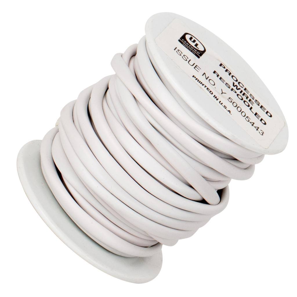 25' White 20 Gauge Stranded Connection Wire 1