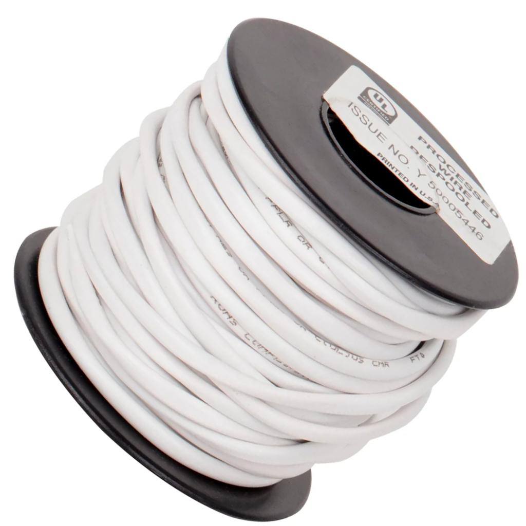 50' White 20 Gauge Stranded Connection Wire 1