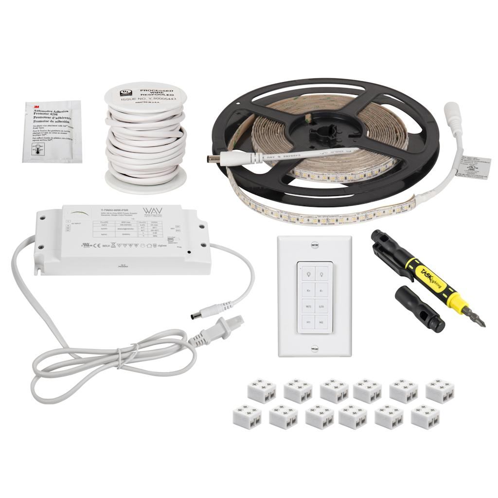 16' 12 volt 2700-5000K Tunable Dimmable Smart Tape Light Kit 1