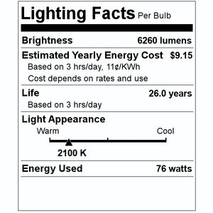 76 watt 90 volt B70 European Medium Screw Base 2100K Warm White Coated Sodium 2
