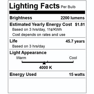 15 watt 120/277 volt 48" T8 Medium Bi-Pin Base 4000K Cool White LED 2